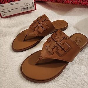 Tory Burch Weston Full Logo Thong Sandals